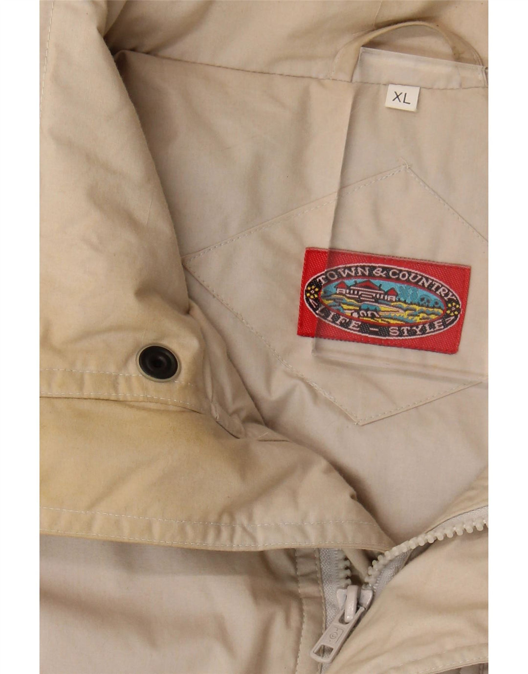 Vintage Herren gepolsterter Mantel UK 42 XL Beige
