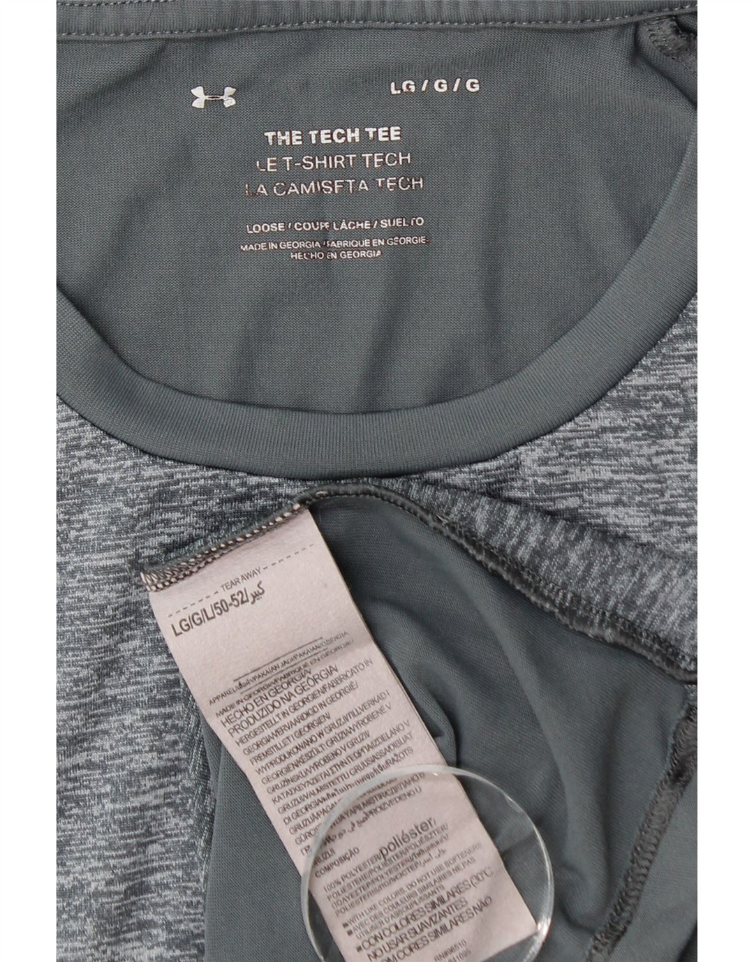 Under Armour Herren-T-Shirt-Oberteil, großes, grau meliertes Polyester