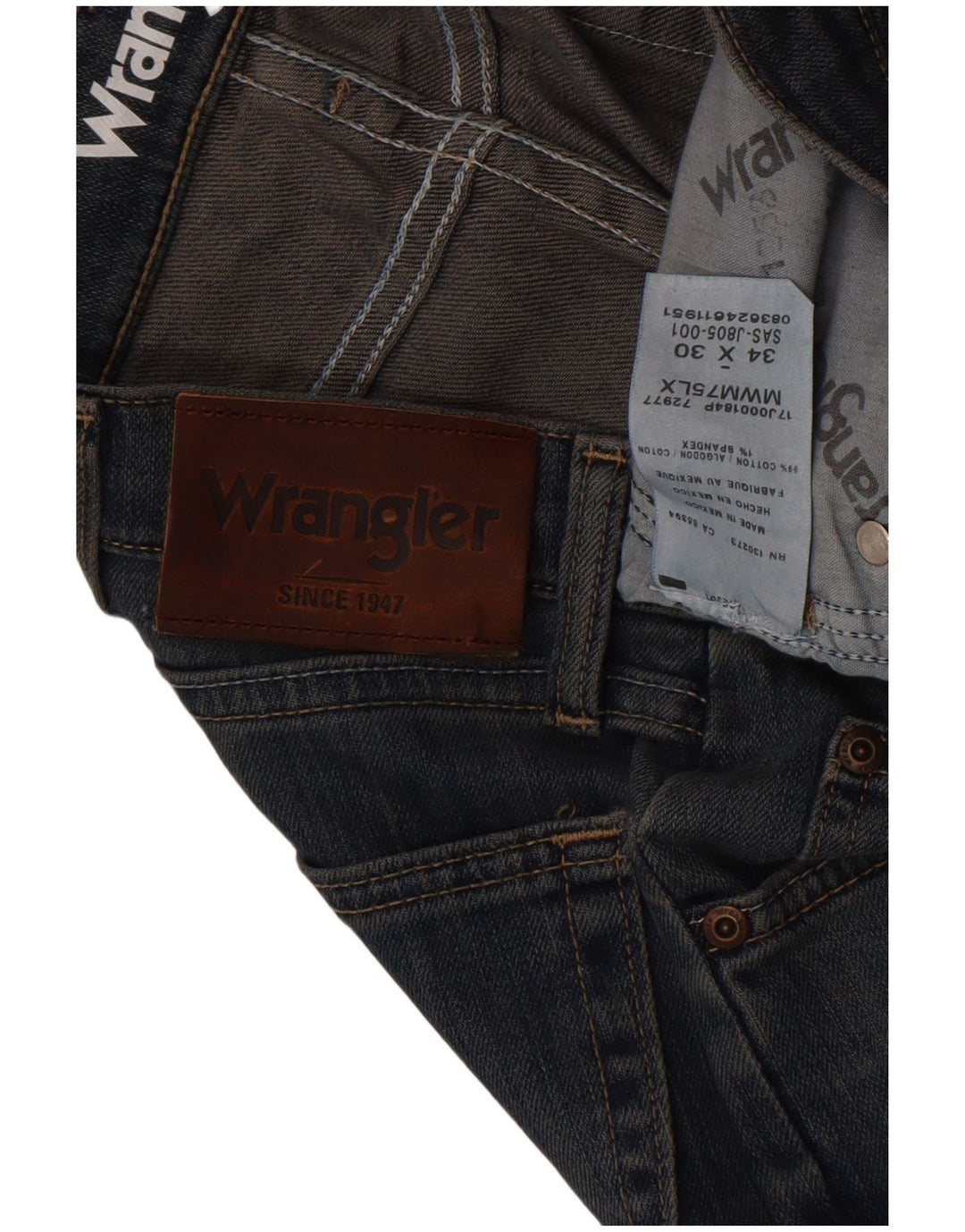 Wrangler Herren Slim Straight Jeans W34 L30 Blaue Baumwolle