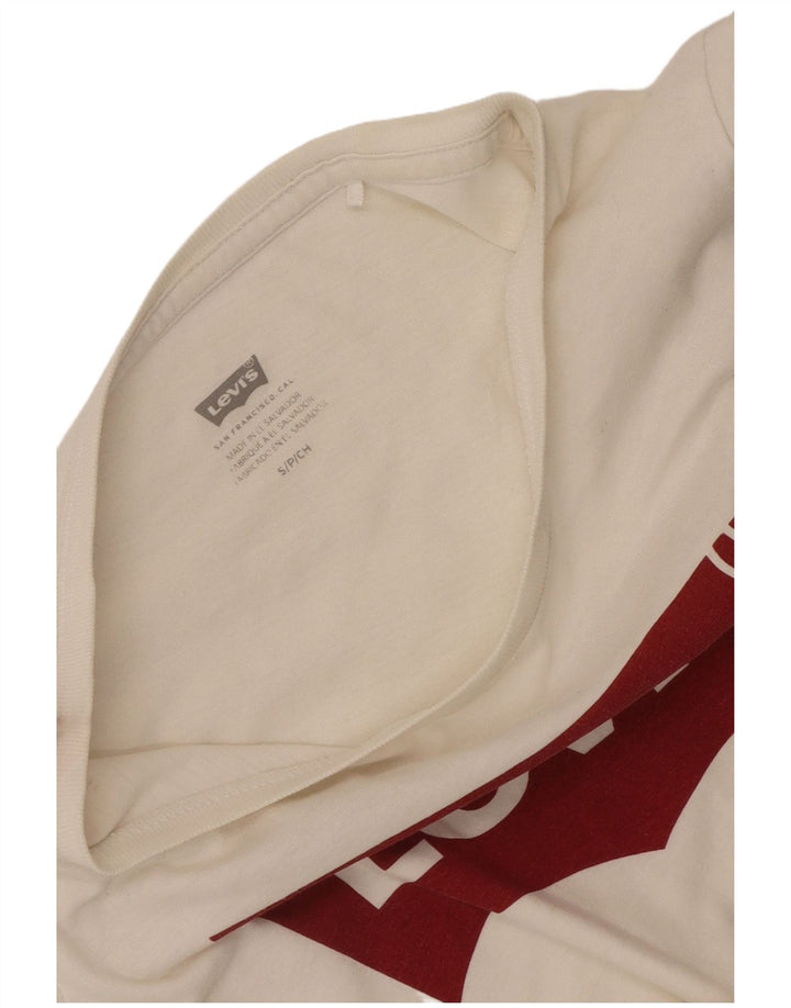 Levi's Damen-T-Shirt mit Grafik, UK 10, Größe S, Weiß