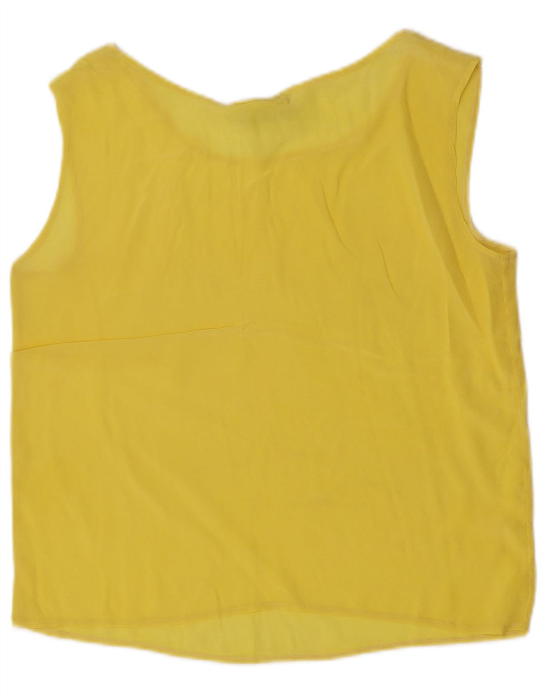 Vintage Damen Crop Ärmelloses Blusentop IT 42 Mittelgelbes Acetat