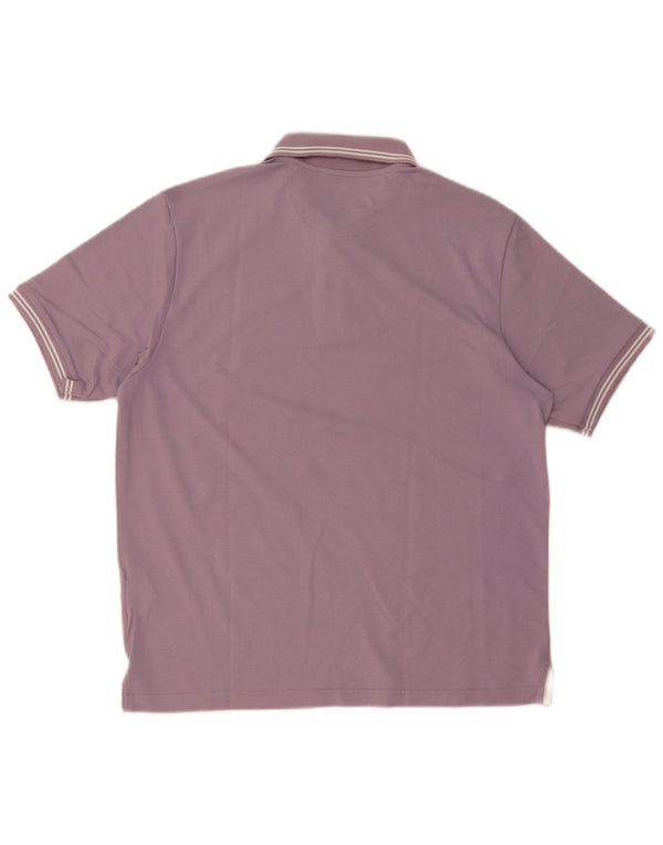 Champion Easy Fit Herren-Poloshirt aus mittelvioletter, gestreifter Baumwolle