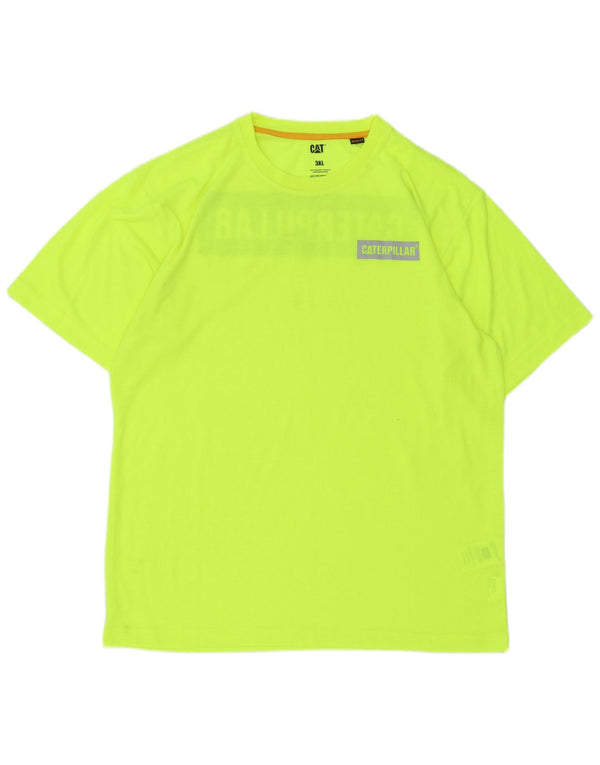 CAT Herren Grafik T-Shirt Top 3XL Grün Polyester