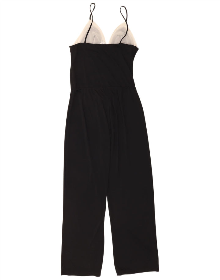 Vintage Damen Overall UK 10 Small Schwarz Colourblock Polyester