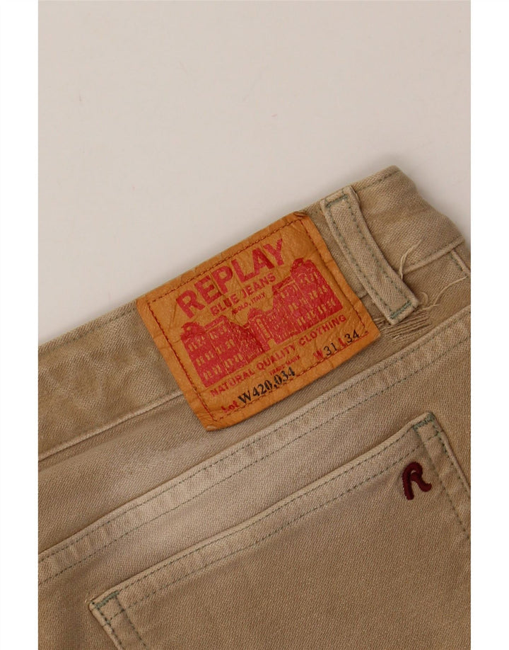 REPLAY Womens Bootcut Jeans W31 L34 Beige Vintage Replay and Second-Hand Replay from Messina Hembry 