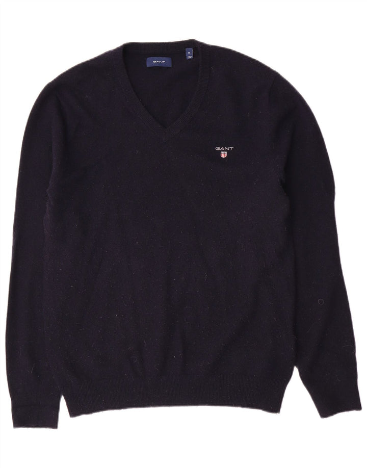 Gant Herren-Pullover mit V-Ausschnitt, mittlere marineblaue Wolle