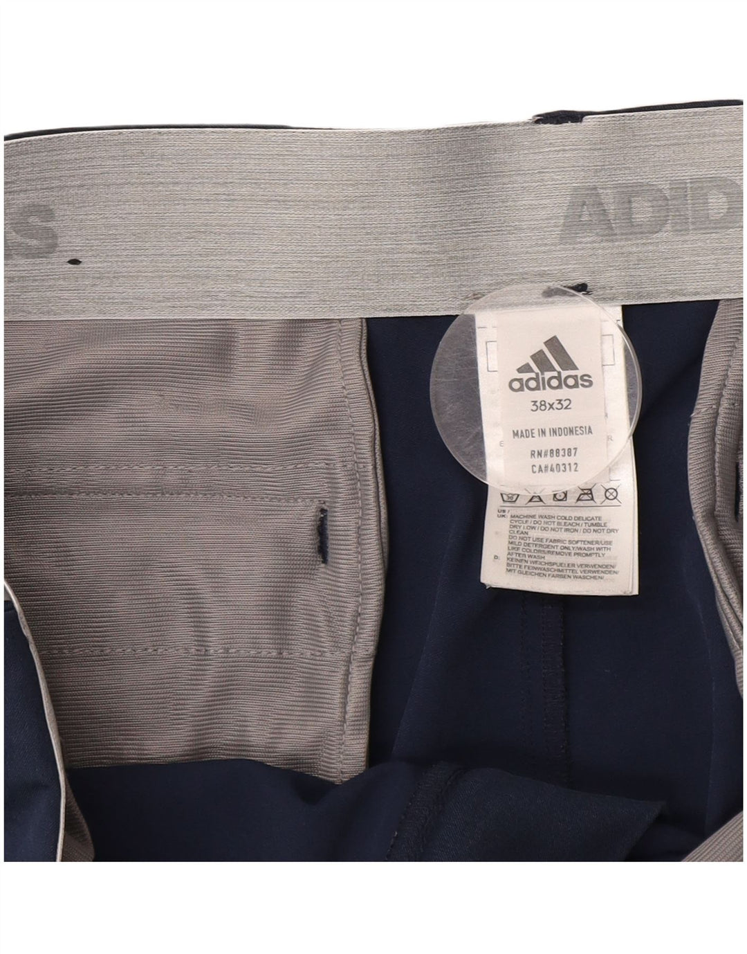ADIDAS Herren gerade Chinohose W38 L32 Marineblaues Nylon
