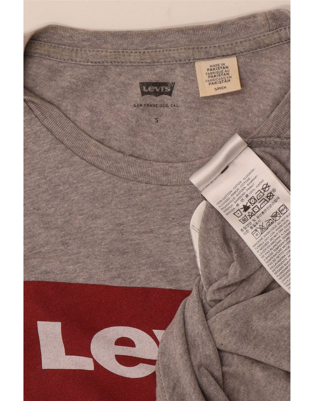 Levi's Herren-T-Shirt mit Grafik, Größe S, graue Baumwolle