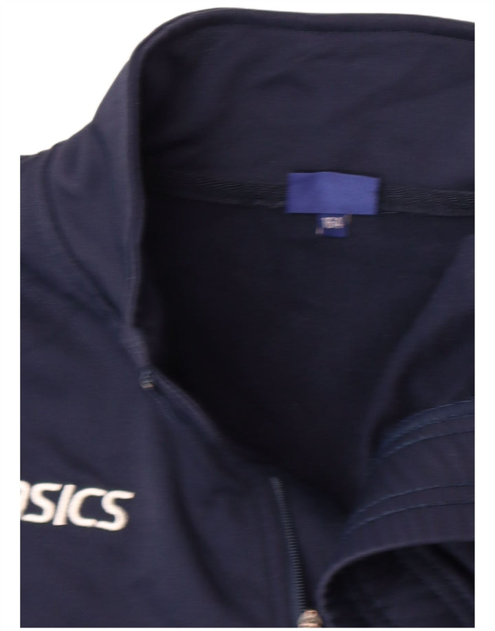 Asics Jungen-Pullover-Trainingsoberteil mit Reißverschluss, 13–14 Jahre, marineblaues Polyester