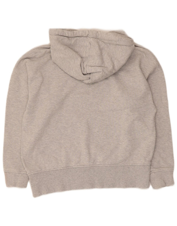 Adidas Damen-Kapuzenpullover, übergroßer Kapuzenpullover, UK 4, XS, grau gefleckte Baumwolle