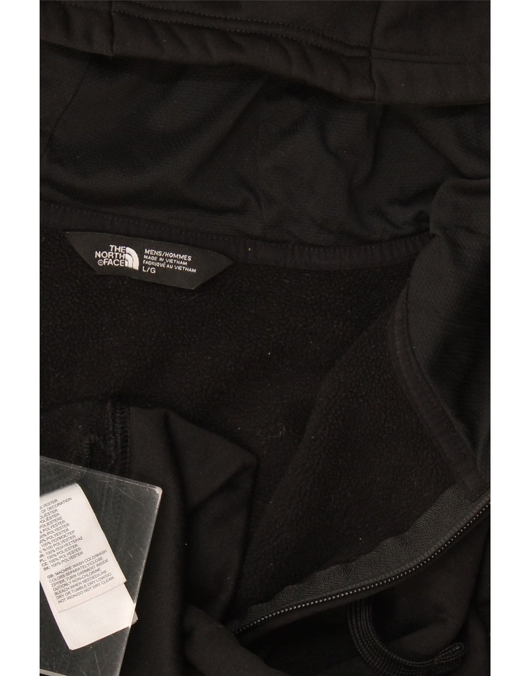 The North Face Herren-Kapuzenpullover mit Reißverschluss, groß, aus schwarzem Polyester