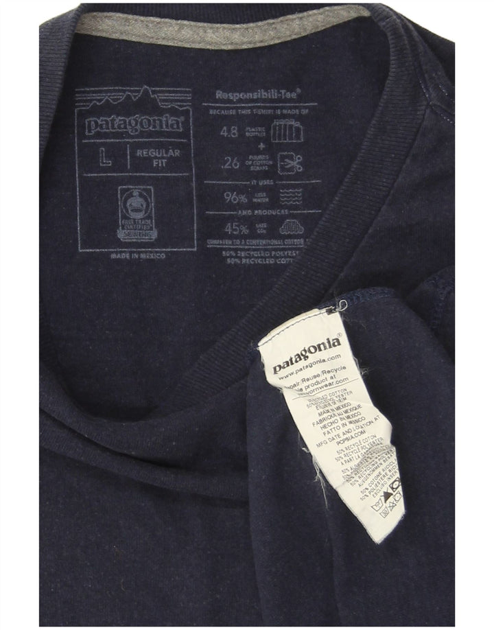 PATAGONIA Herren-Oberteil mit normaler Passform, langärmlig, marineblau, Baumwolle