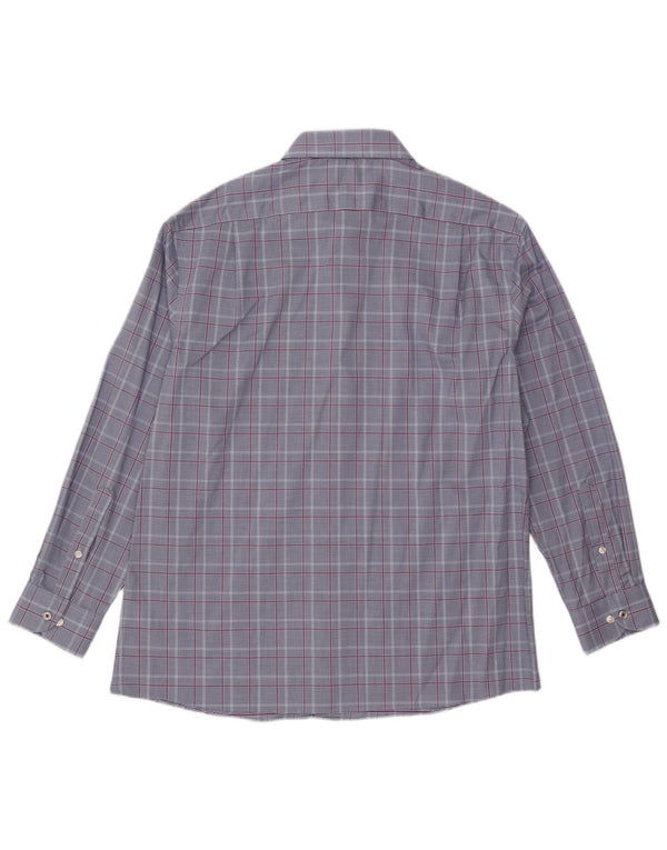 Tommy Hilfiger Herren-Slim-Fit-Hemd, Größe 17, XL, blau kariert, Baumwolle