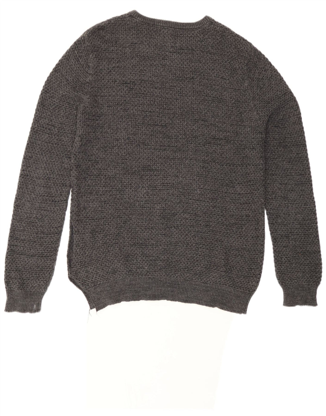 Marks & Spencer Herren-Pullover mit Rundhalsausschnitt, groß, grau gesprenkelte Baumwolle