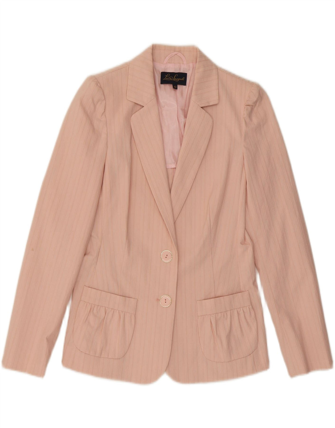LUISA SPAGNOLI Damen 2-Knopf-Blazerjacke IT 42 Mittelrosa gestreift