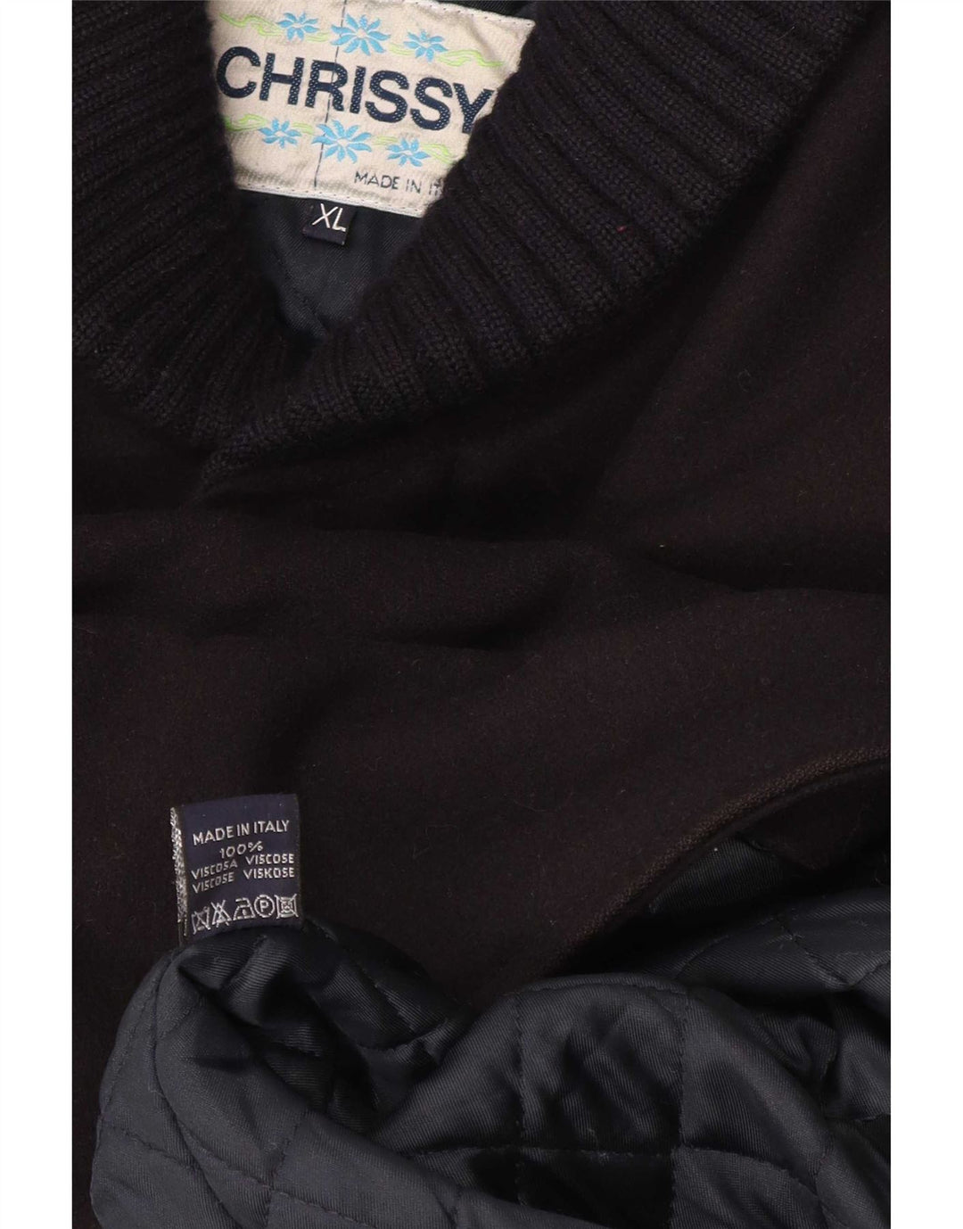 Vintage Herren Mantel UK 42 XL Schwarz Viskose