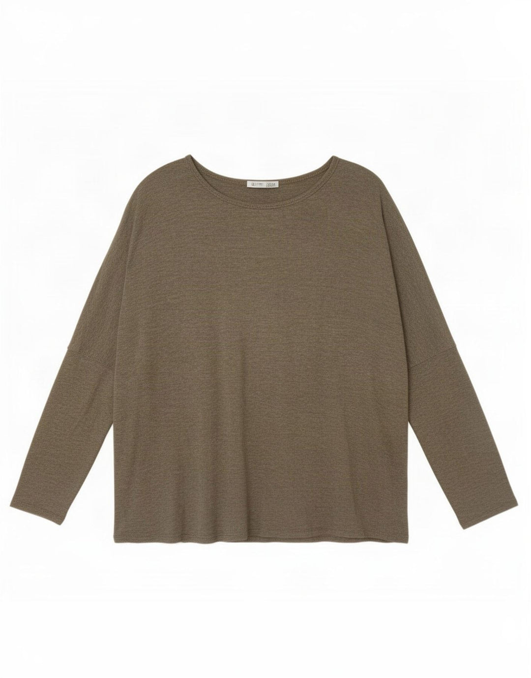 Zara Damen Übergroßes Top Langarm UK 10 Small Khaki