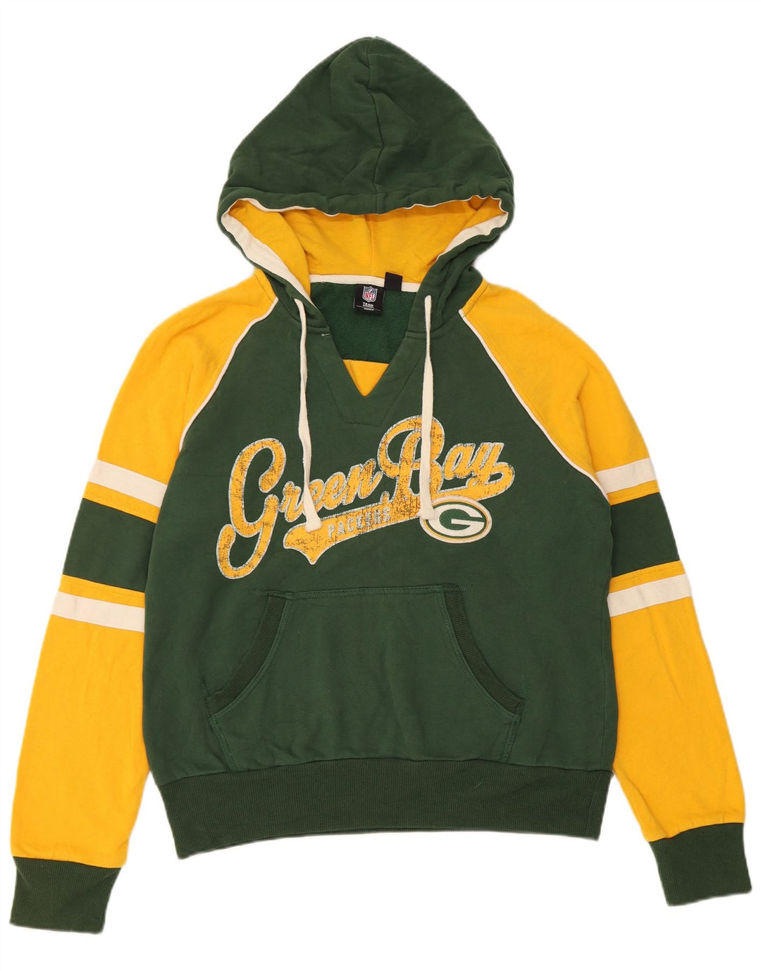 NFL Damen Green Bay Packers Kapuzenpullover UK 16 Large Grüner Farbblock