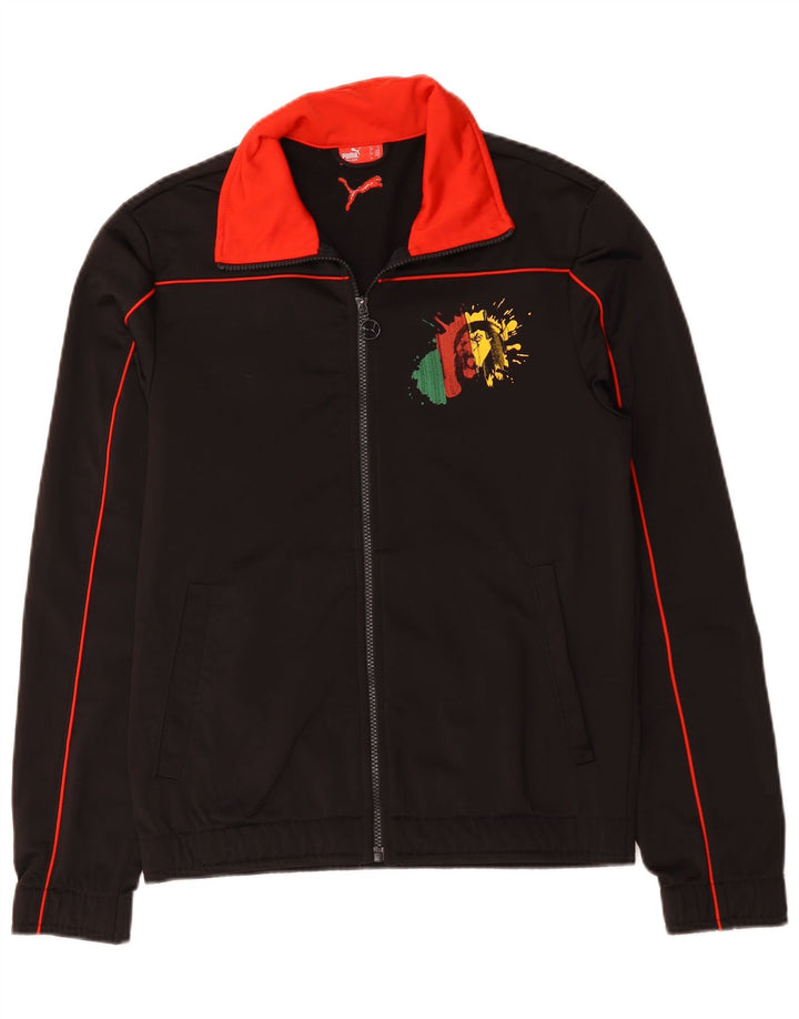 Puma Herren-Trainingsanzugoberteil mit Grafik, Mittelschwarzes Polyester