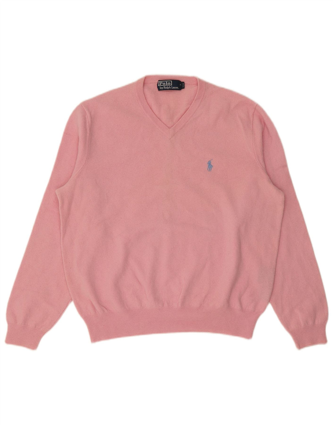 POLO RALPH LAUREN Damen-Pullover mit V-Ausschnitt, UK 16, Größe L, Rosa