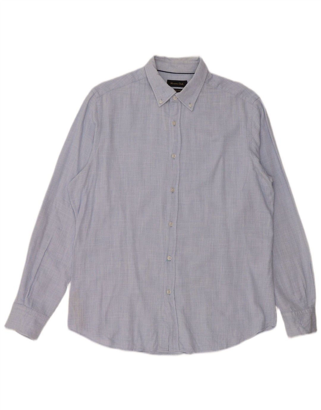 Massimo Dutti Herrenhemd, große blaue Baumwolle