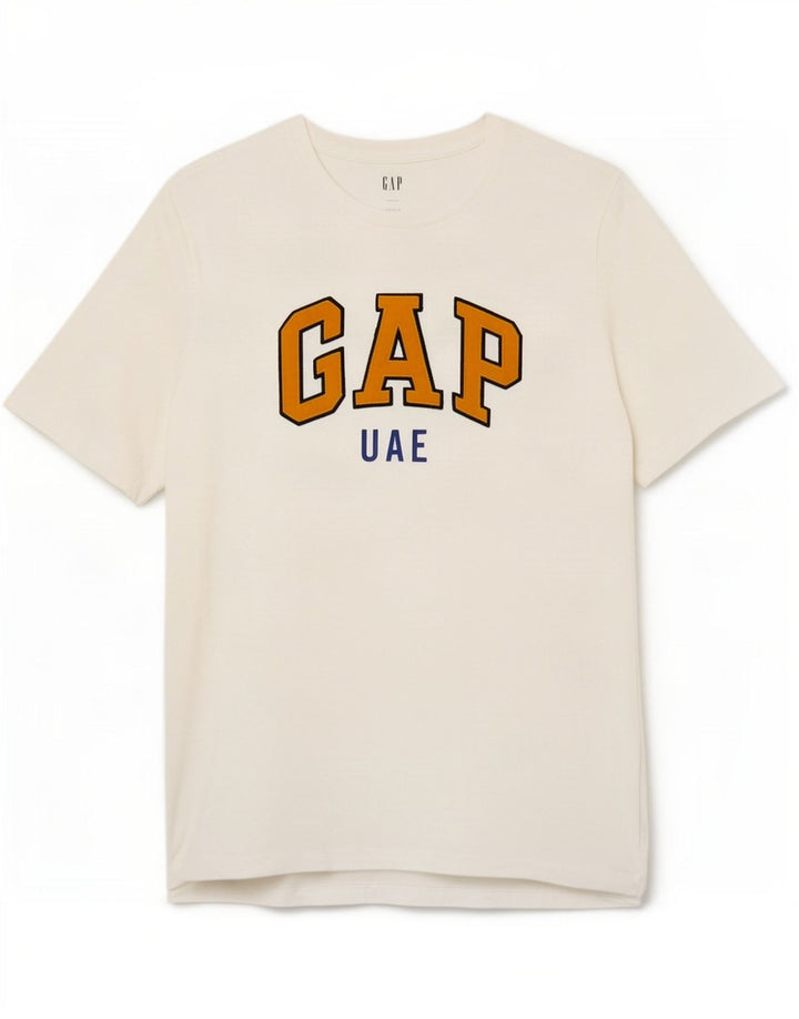 Gap Herren-T-Shirt mit klassischer Grafik, Größe L, aus weißer Baumwolle