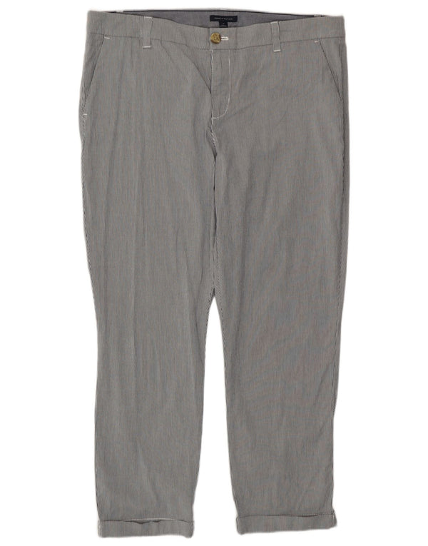 Tommy Hilfiger Damen-Hose, kurz geschnitten, US 14, XL, B38, L26, grau gestreift