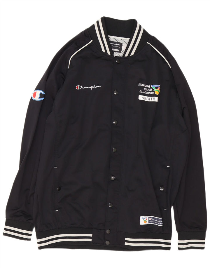 Champion Herren-Trainingsanzugoberteil mit Grafik, groß, schwarz gestreift, Polyester