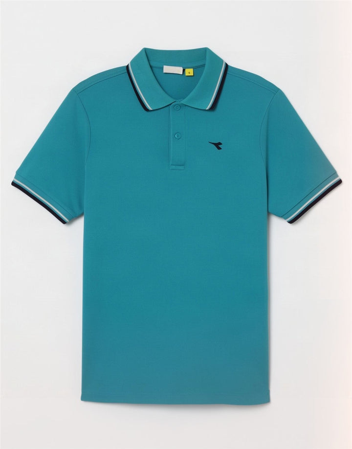 Diadora Herren Poloshirt Small Türkis gestreift