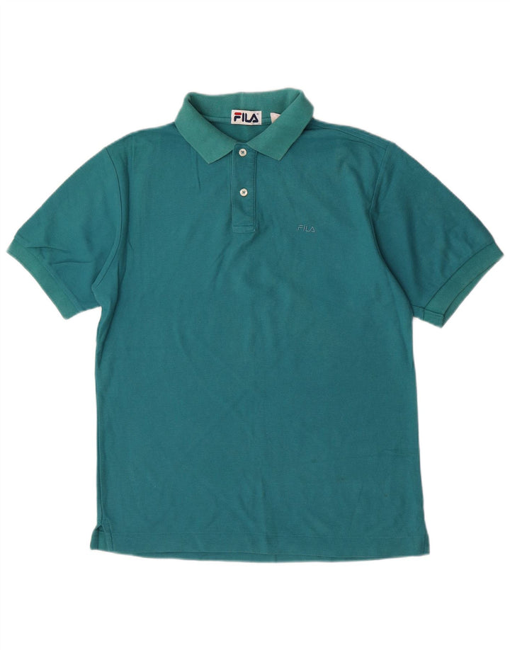 Fila Herren Poloshirt IT 46 Small Türkis Baumwolle