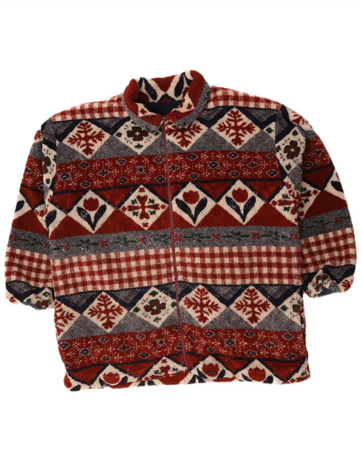 Vintage Herren Fleecejacke UK 44 2XL Mehrfarbig Geometrisch