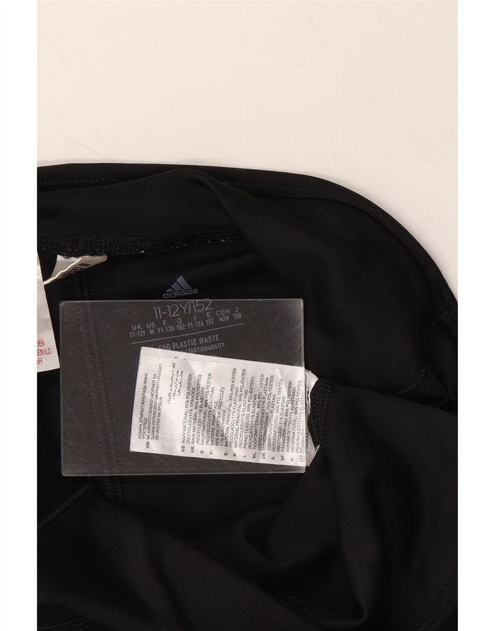 ADIDAS Girls Aeroready Leggings 11-12 Years  Black Polyester Vintage Adidas and Second-Hand Adidas from Messina Hembry 