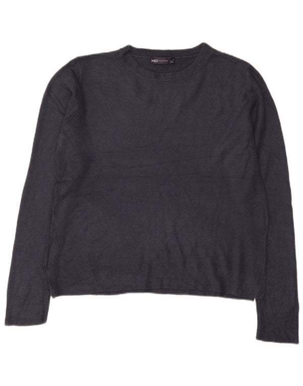 Marks & Spencer Damen-Pullover mit U-Boot-Ausschnitt, Gr. 14, Marineblau