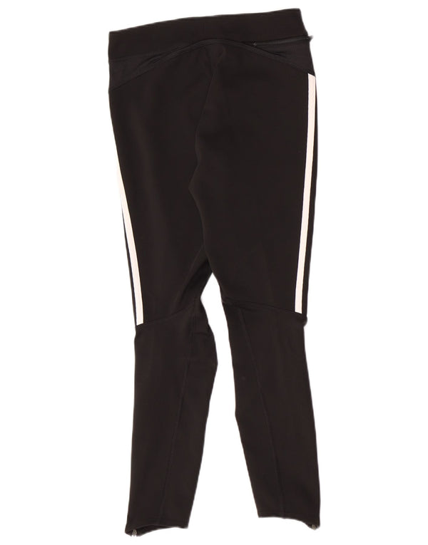 Adidas Damen Capri-Leggings UK 8 Small Schwarz gestreift Polyester Sport