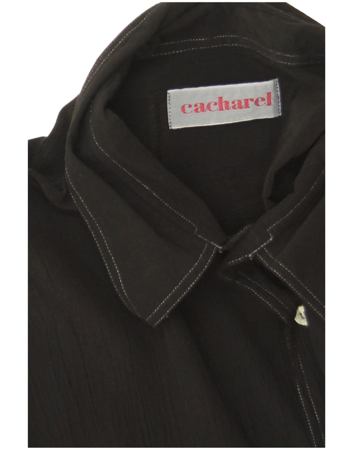 Cacharel Herren Tall Kurzarmhemd XL Schwarz