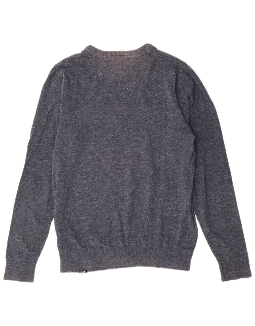 Tommy Hilfiger Herren-Pullover mit Rundhalsausschnitt, Größe S, marineblaue Baumwolle