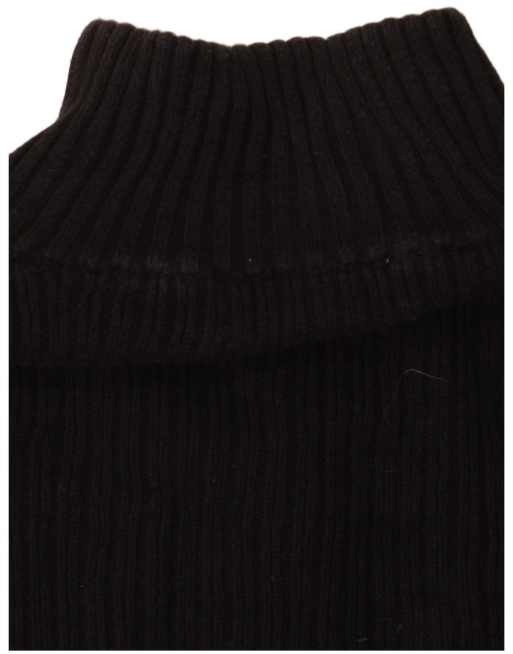 Calvin Klein Herren-Pullover mit Reißverschluss am Hals, groß, aus schwarzer Baumwolle