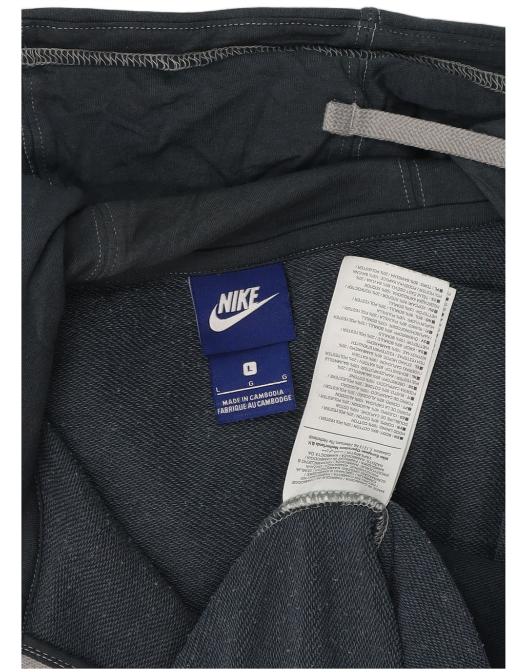 Nike Herren-Kapuzenpullover mit Reißverschluss, groß, marineblaue Baumwolle