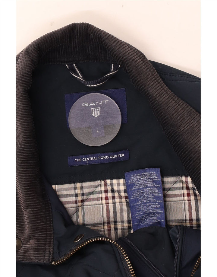 Gant Herren Steppjacke UK 40 Large Marineblau Polyester