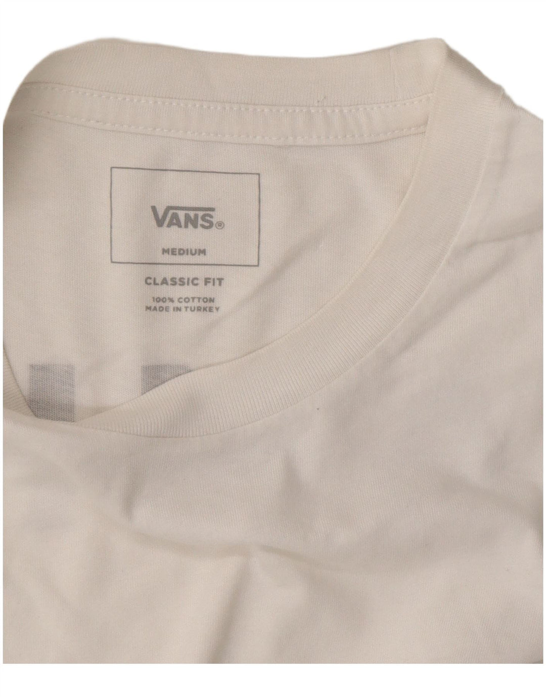 VANS Herren Classic Fit Grafik-T-Shirt-Oberteil aus mittelweißer Baumwolle