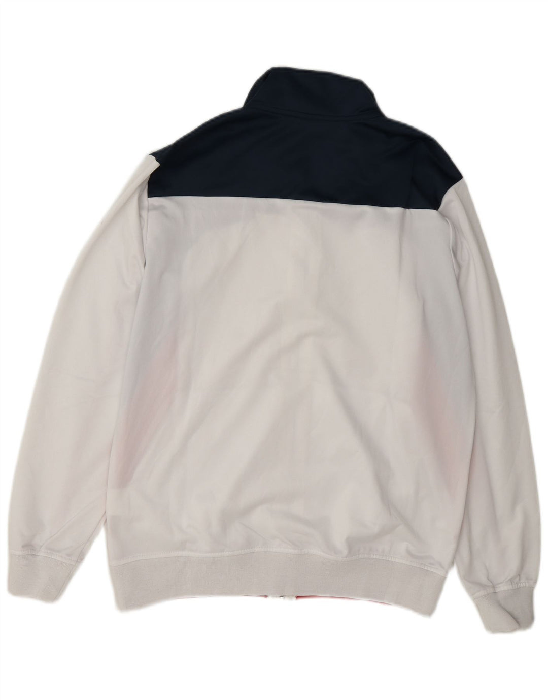 Asics Herren-Trainingsanzug-Oberteil, Jacke, klein, weißes Farbblock-Polyester