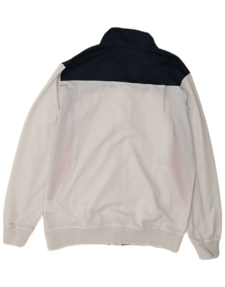 Asics Herren-Trainingsanzug-Oberteil, Jacke, klein, weißes Farbblock-Polyester