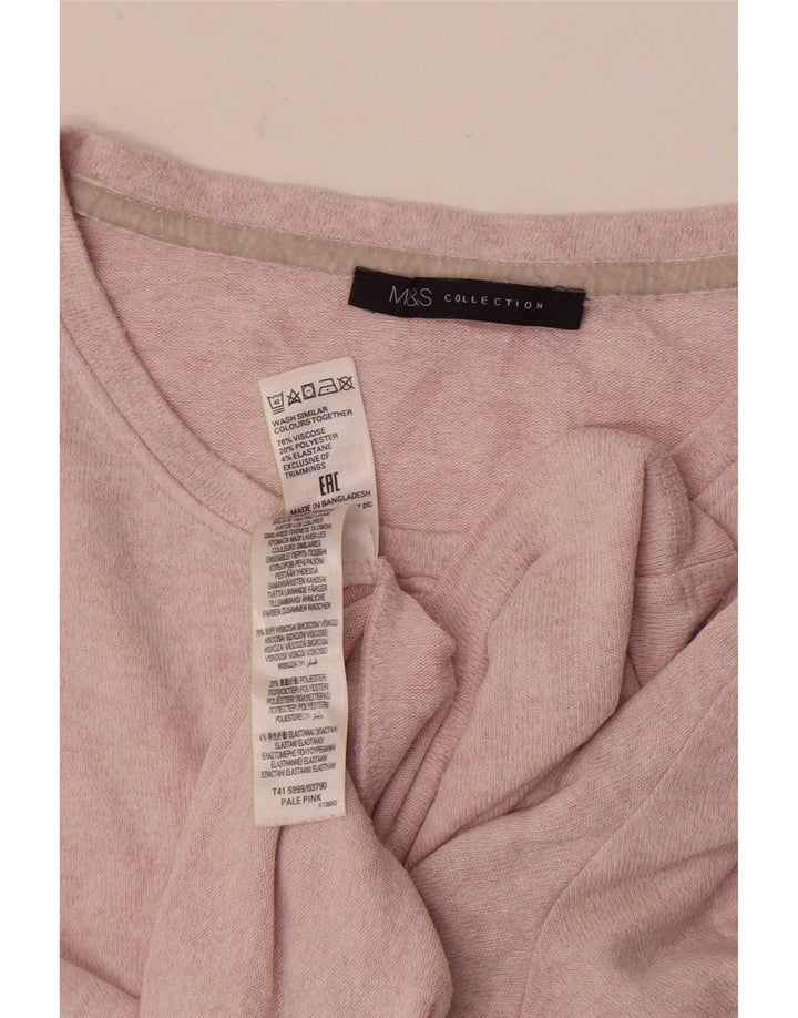 Marks & Spencer Damen T-Shirt Top UK 16 Large Rosa Viskose