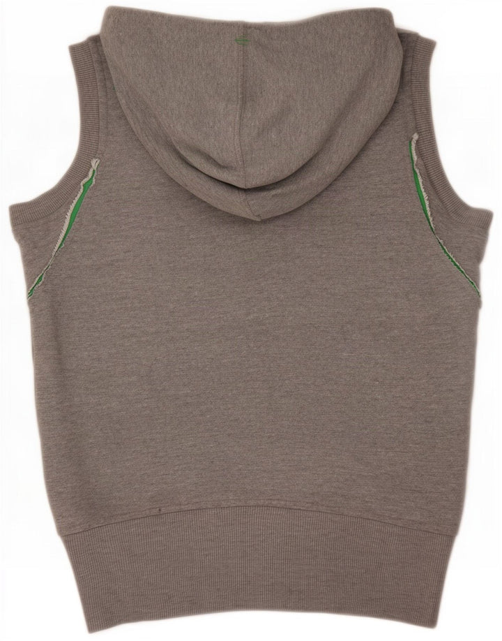 Puma Herren Graphic Ärmelloser Kapuzenpullover mit Reißverschluss, Größe S, Grau
