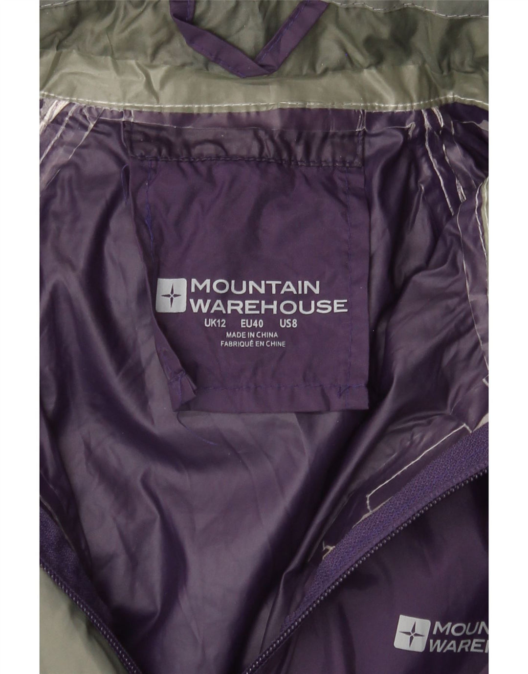 MOUNTAIN WAREHOUSE Womens Hooded Rain Jacket UK 12 Medium Purple Nylon Vintage Mountain Warehouse and Second-Hand Mountain Warehouse from Messina Hembry 