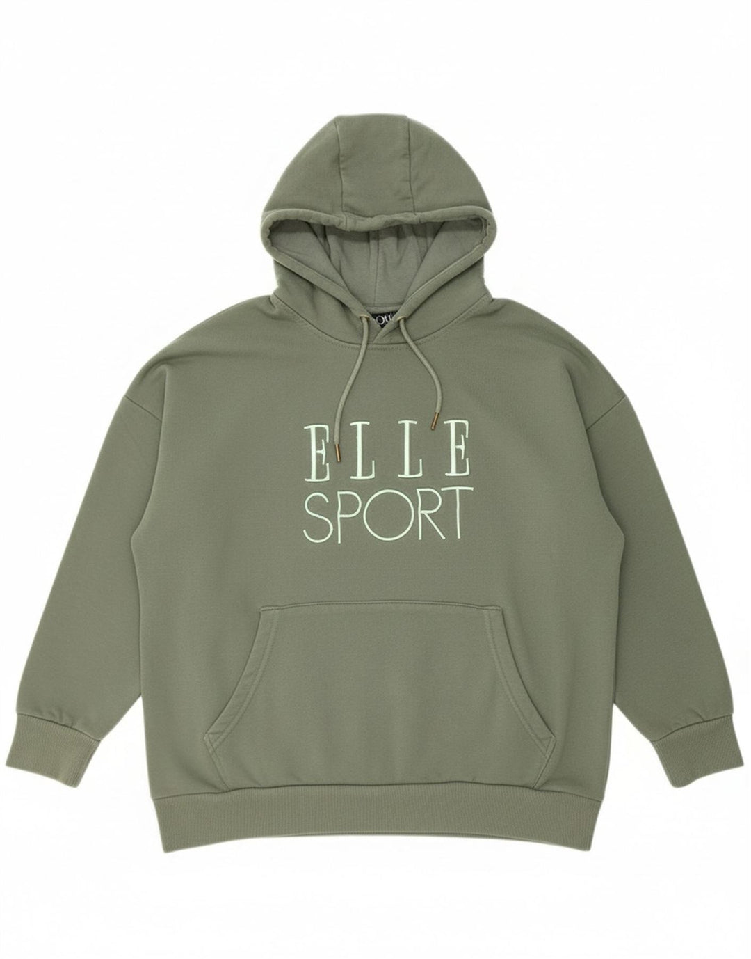 ELLE SPORT Mens Graphic Hoodie Jumper Large Green Polyester