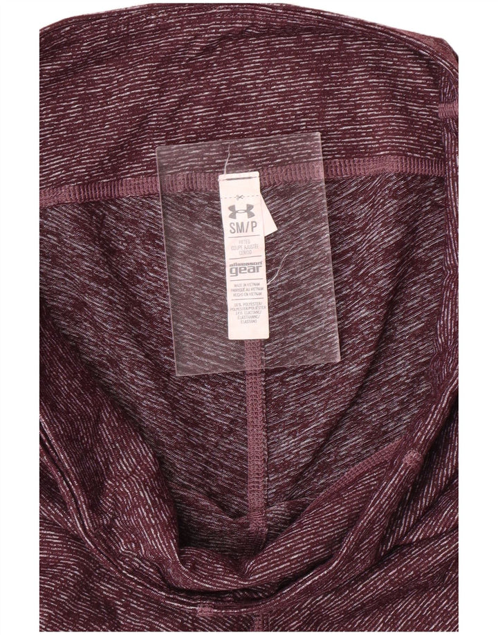 UNDER ARMOUR Capri-Leggings für Damen, UK 10, Größe S, Burgunderrot, geflecktes Polyester