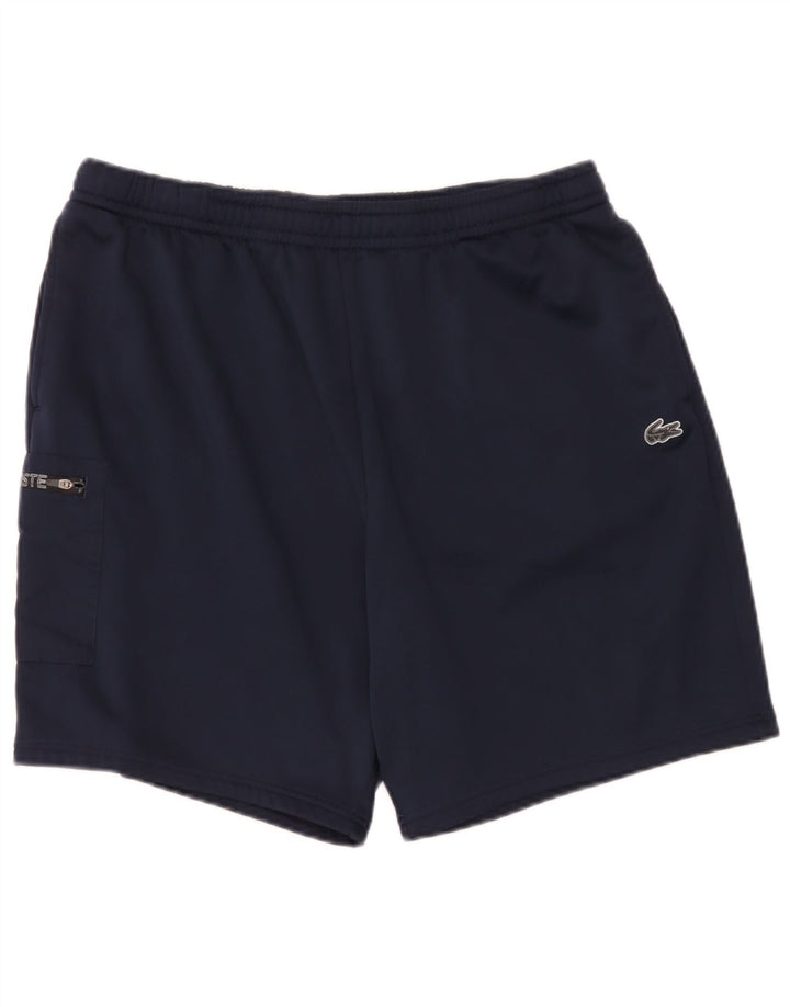Lacoste Herren-Cargo-Sportshorts mit normaler Passform, Größe 7 2XL, marineblaues Polyester