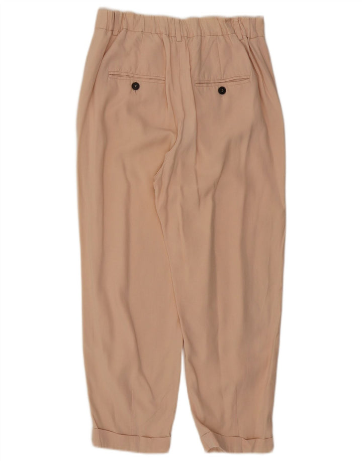 Zara Damen Capri-Hose mit Pegged, Größe S, W26, L22, Beige