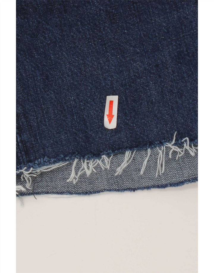 Levi's Damen 501 Distressed Denim Shorts W28 Mittelmarineblaue Baumwolle